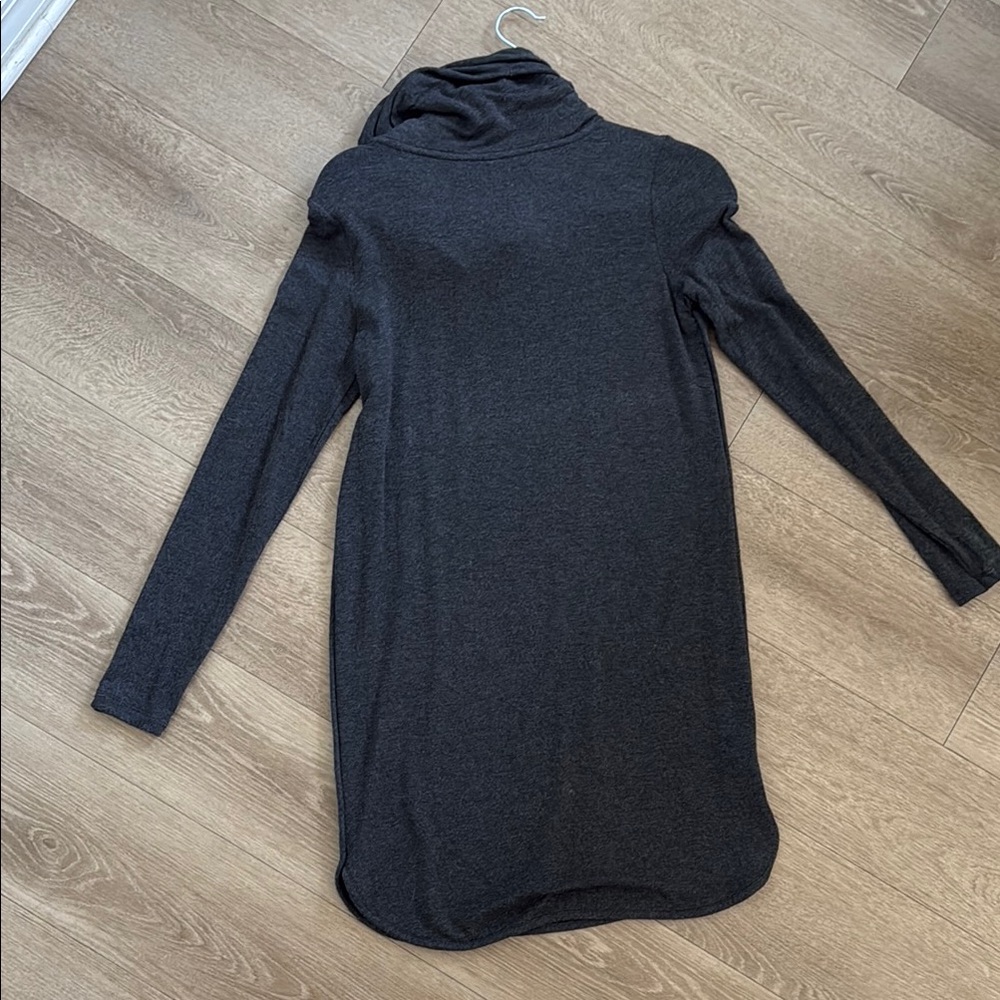 Charcoal Gray Cowl Neck Dress - Picture 3 of 6